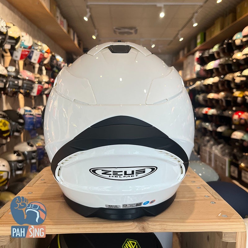 [嘉義安全帽] ZEUS 827 素白 亮白 全罩 安全帽 內墨鏡全罩-細節圖5