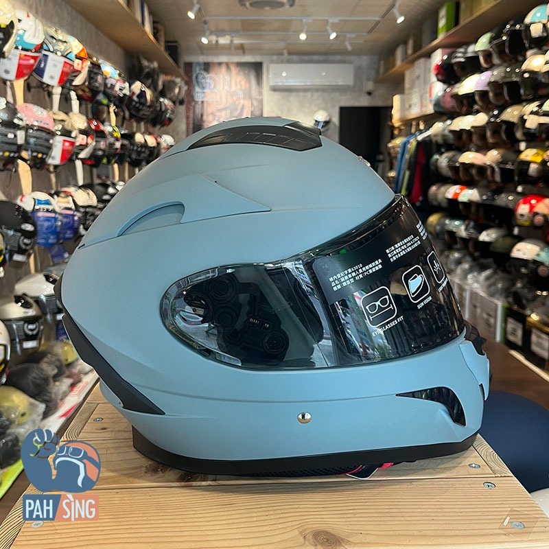 [嘉義安全帽] ZEUS 827 平灰 消光灰 全罩 安全帽 內墨鏡全罩-細節圖3