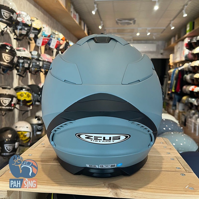 [嘉義安全帽] ZEUS 827 平灰 消光灰 全罩 安全帽 內墨鏡全罩-細節圖5