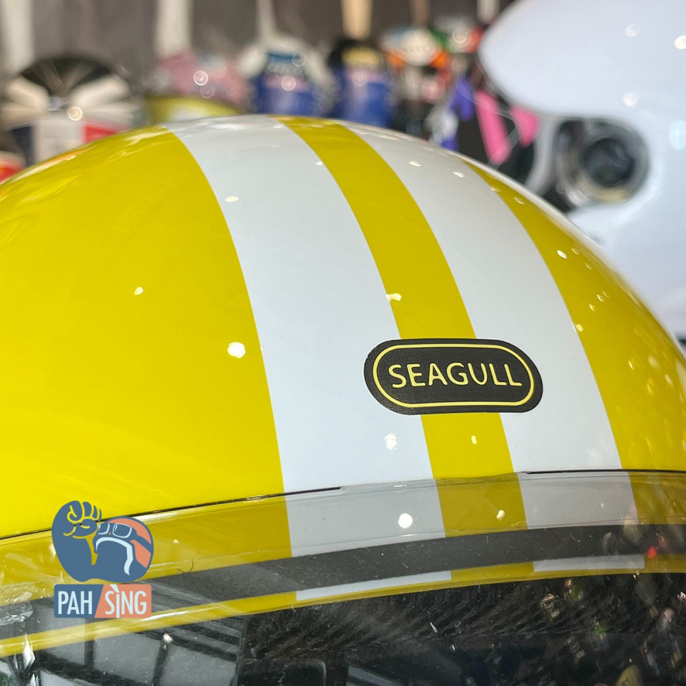 [嘉義安全帽] Penguin 海鳥 781 SEAGULL 復古素色飛行帽 GOGORO同款 黃白 亮面黃白線-細節圖6