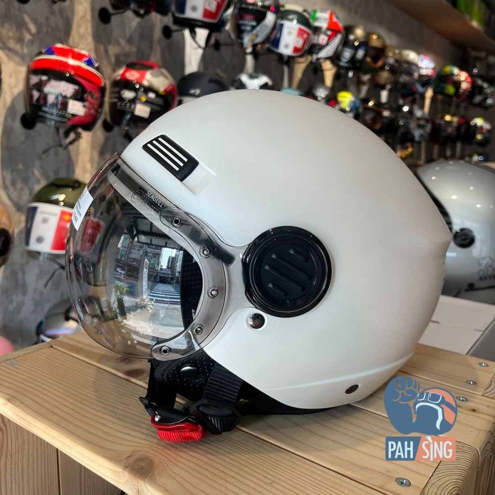 [嘉義安全帽] Penguin 海鳥 107 通風飛行帽 霧粉白 _海鷗 SEAGULL-細節圖2