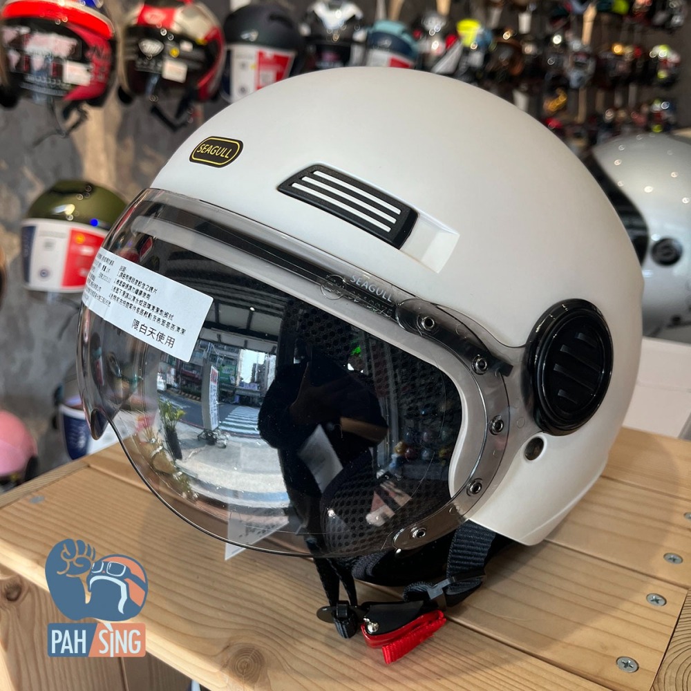 [嘉義安全帽] Penguin 海鳥 107 通風飛行帽 霧粉白 _海鷗 SEAGULL-細節圖3