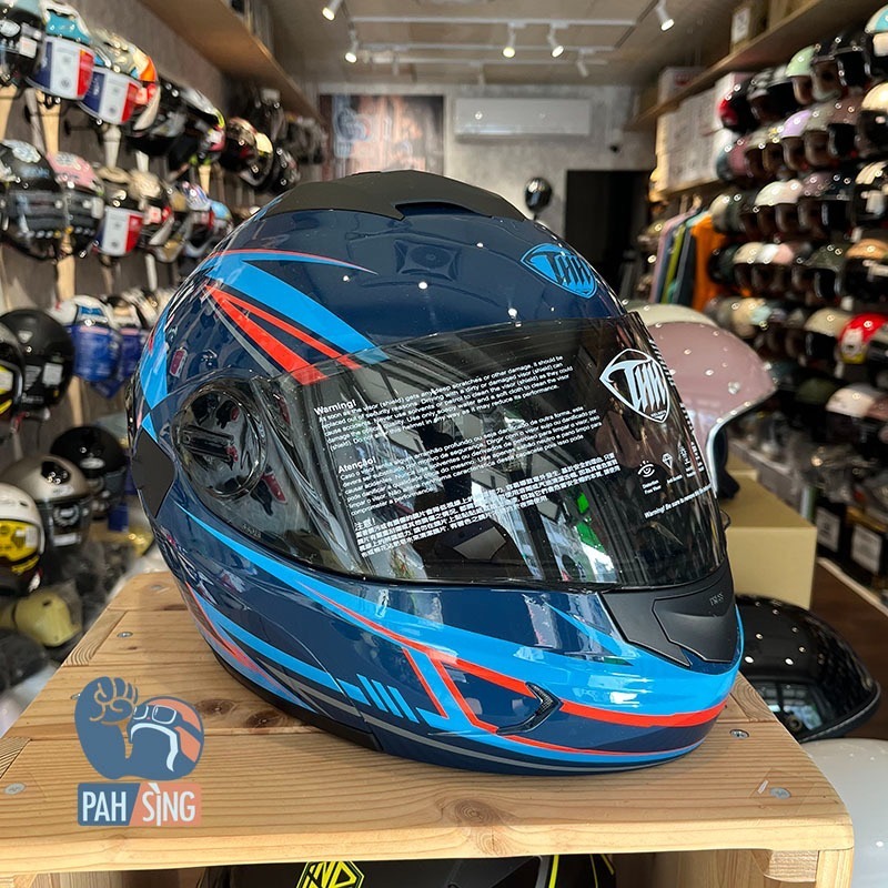 [嘉義安全帽] THH 797N 可樂帽 全罩 可掀式全罩 內墨鏡 安全帽 SPRINT 衝刺 藍紅-細節圖2