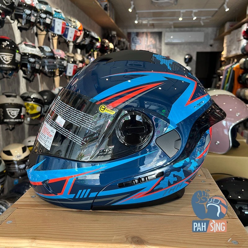 [嘉義安全帽] THH 797N 可樂帽 全罩 可掀式全罩 內墨鏡 安全帽 SPRINT 衝刺 藍紅-細節圖3