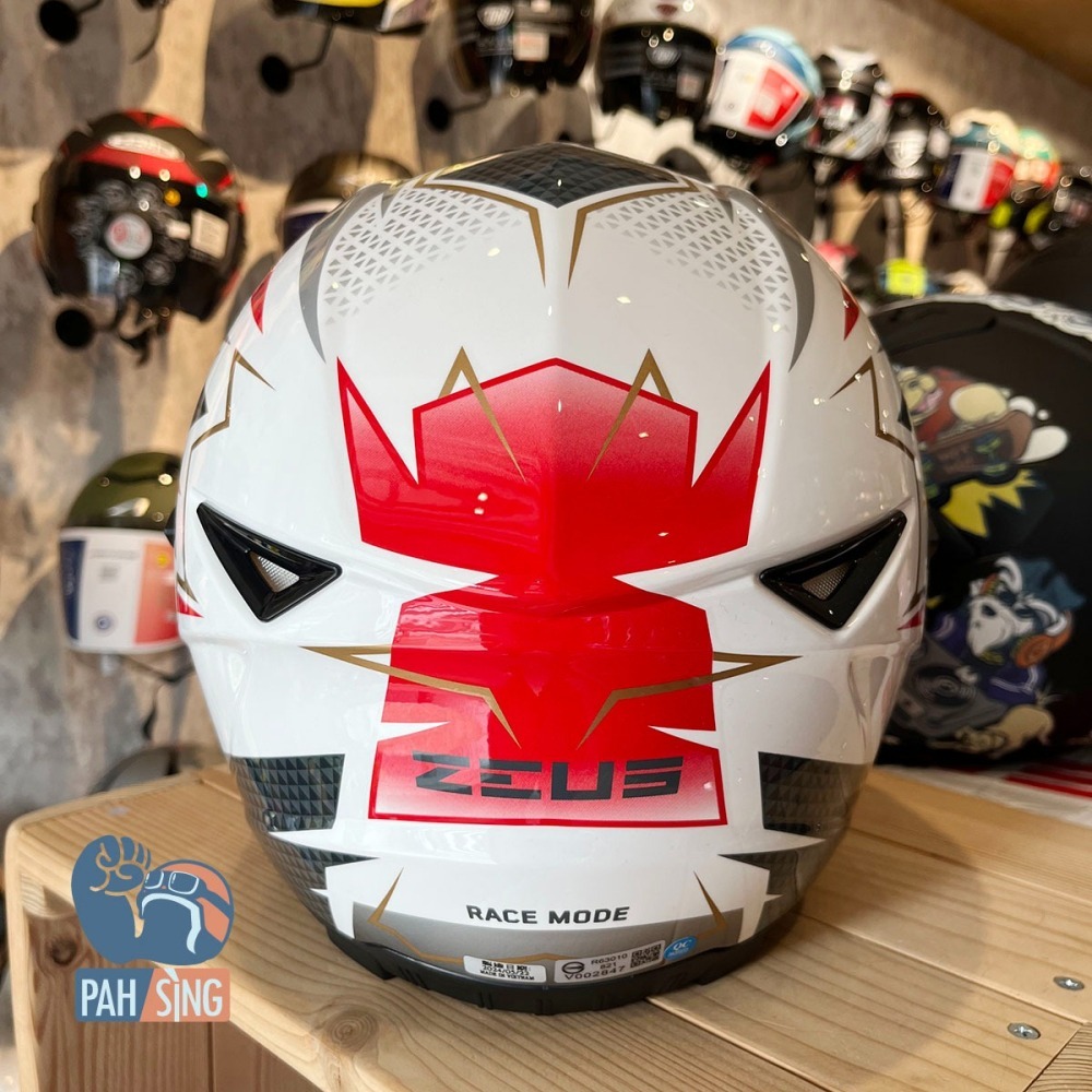 [嘉義安全帽] ZEUS 821 全罩安全帽 小帽殼 小頭圍 女生全罩 紅白彩繪-細節圖5