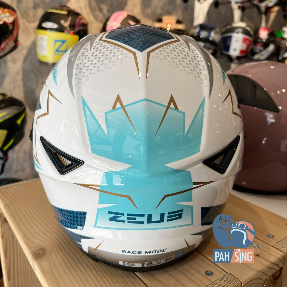 [嘉義安全帽] ZEUS 821 全罩安全帽 小帽殼 小頭圍 女生全罩 藍白彩繪-細節圖5