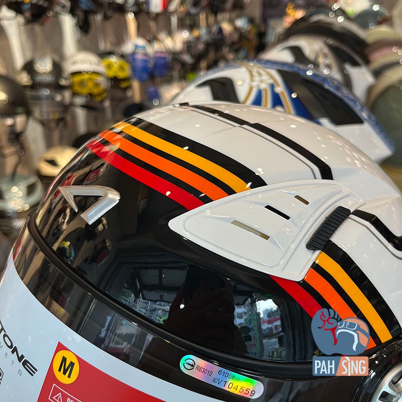 [嘉義安全帽] Astone DJ10A OO32 白紅 內墨鏡 四分之三 安全帽-細節圖2