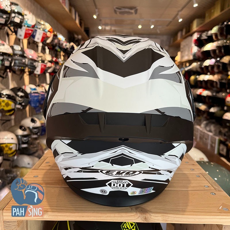 [嘉義安全帽] EVO CA965 海克 雙鏡可樂帽 全罩 可掀式 內墨鏡 安全帽 消光黑紅-細節圖2