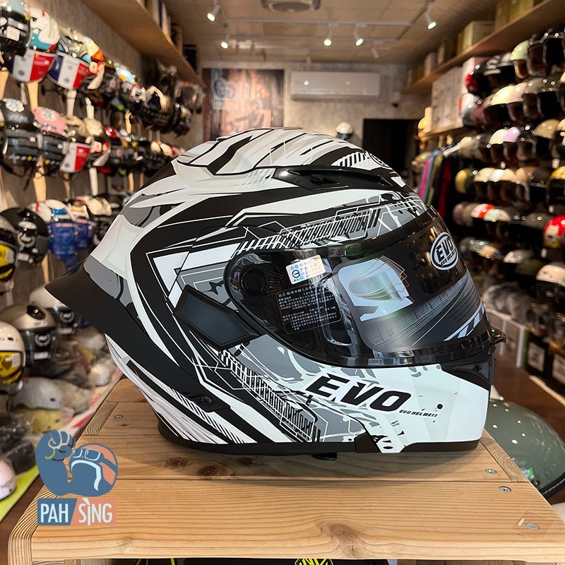 [嘉義安全帽] EVO CA965 海克 雙鏡可樂帽 全罩 可掀式 內墨鏡 安全帽 消光黑紅-細節圖4