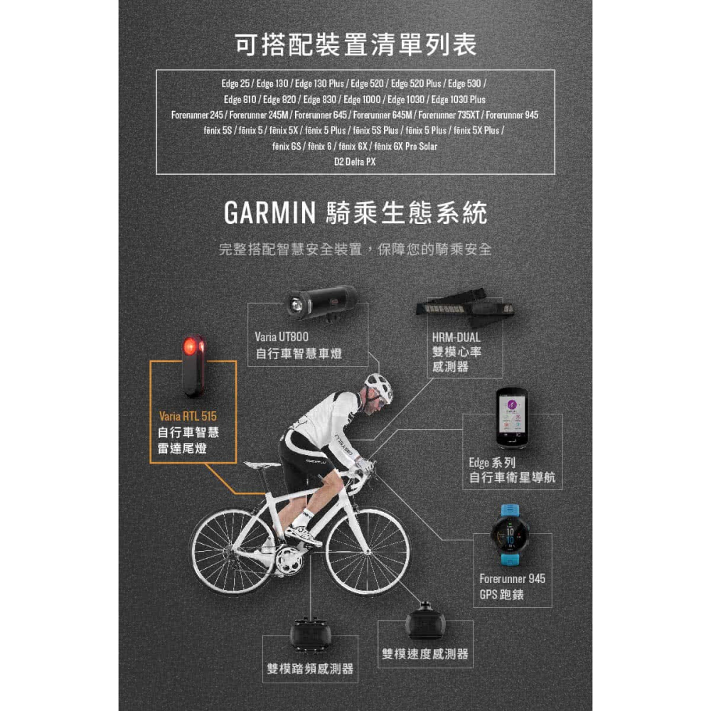 [最愛單車] 2025 公司貨  GARMIN Varia RTL515 智慧雷達尾燈 享保固-細節圖3