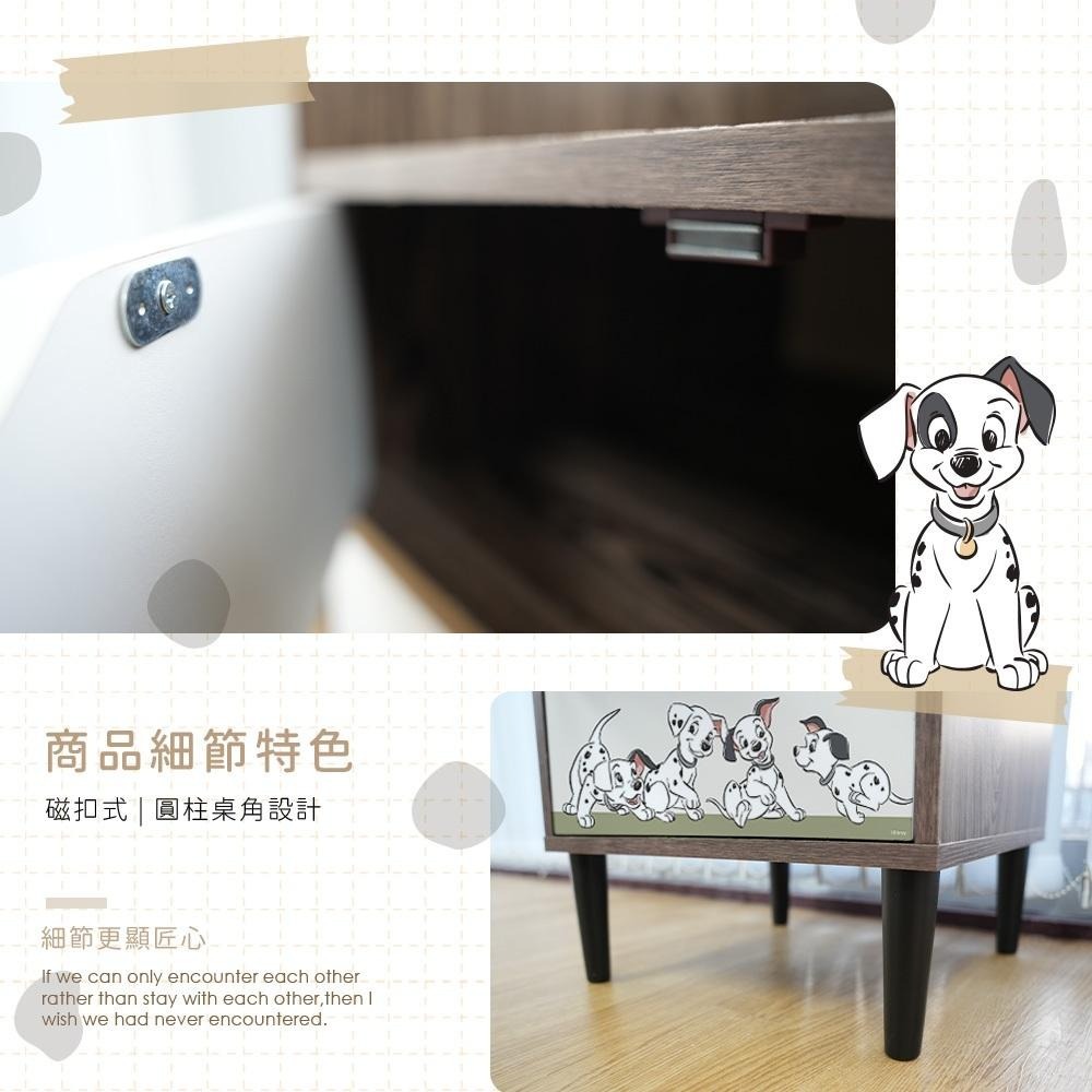 迪士尼 Disney 床邊櫃 收納櫃 雙層櫃 床邊櫃 床邊桌 瑪麗貓 魯斯佛 布魯托 101忠狗 費加洛 【5ip8】-細節圖7