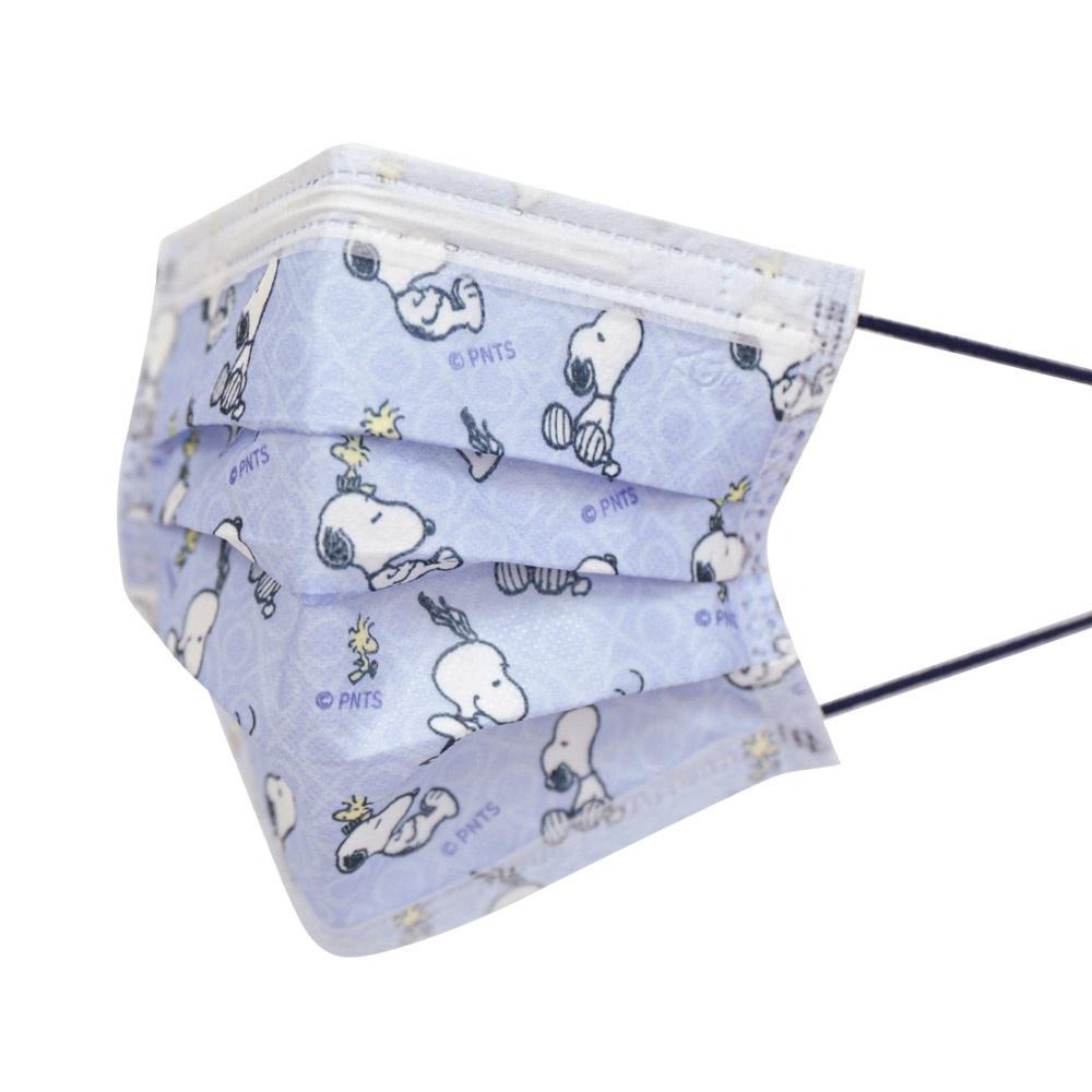 史努比 Snoopy 兒童平面醫療口罩 醫用口罩 台灣製造 (10入/盒)【5ip8】圈叉兒童款-細節圖2