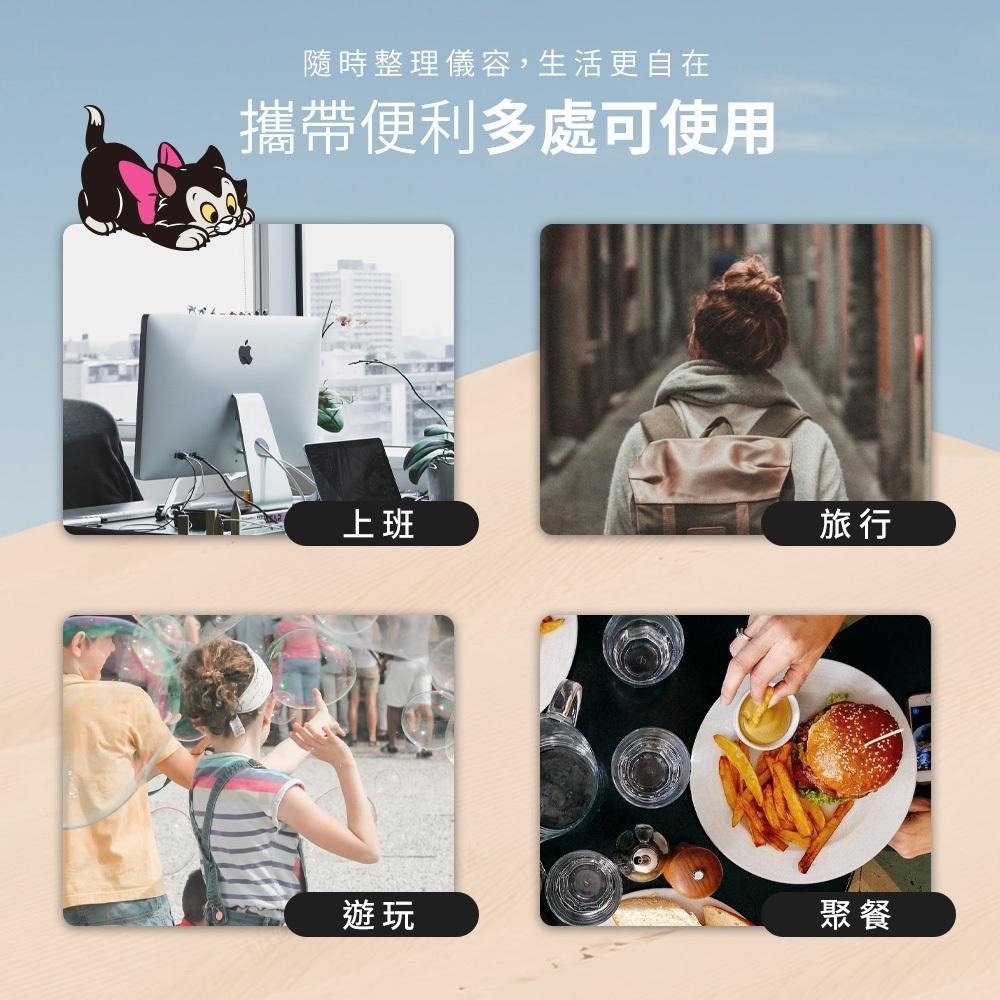 迪士尼 Disney 貓狗系列摺疊鏡(大) 鏡子 隨身鏡 化妝鏡 瑪麗貓 魯斯佛 布魯托 101忠狗 費加洛【5ip8】-細節圖9