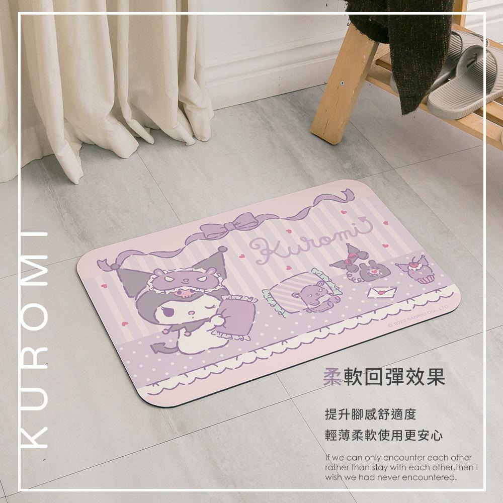 三麗鷗 Sanrio 酷洛米 軟式珪藻土地墊 60x40x0.5 正版授權 台灣製造 腳踏墊 防潮 珪藻土【5ip8】-細節圖8