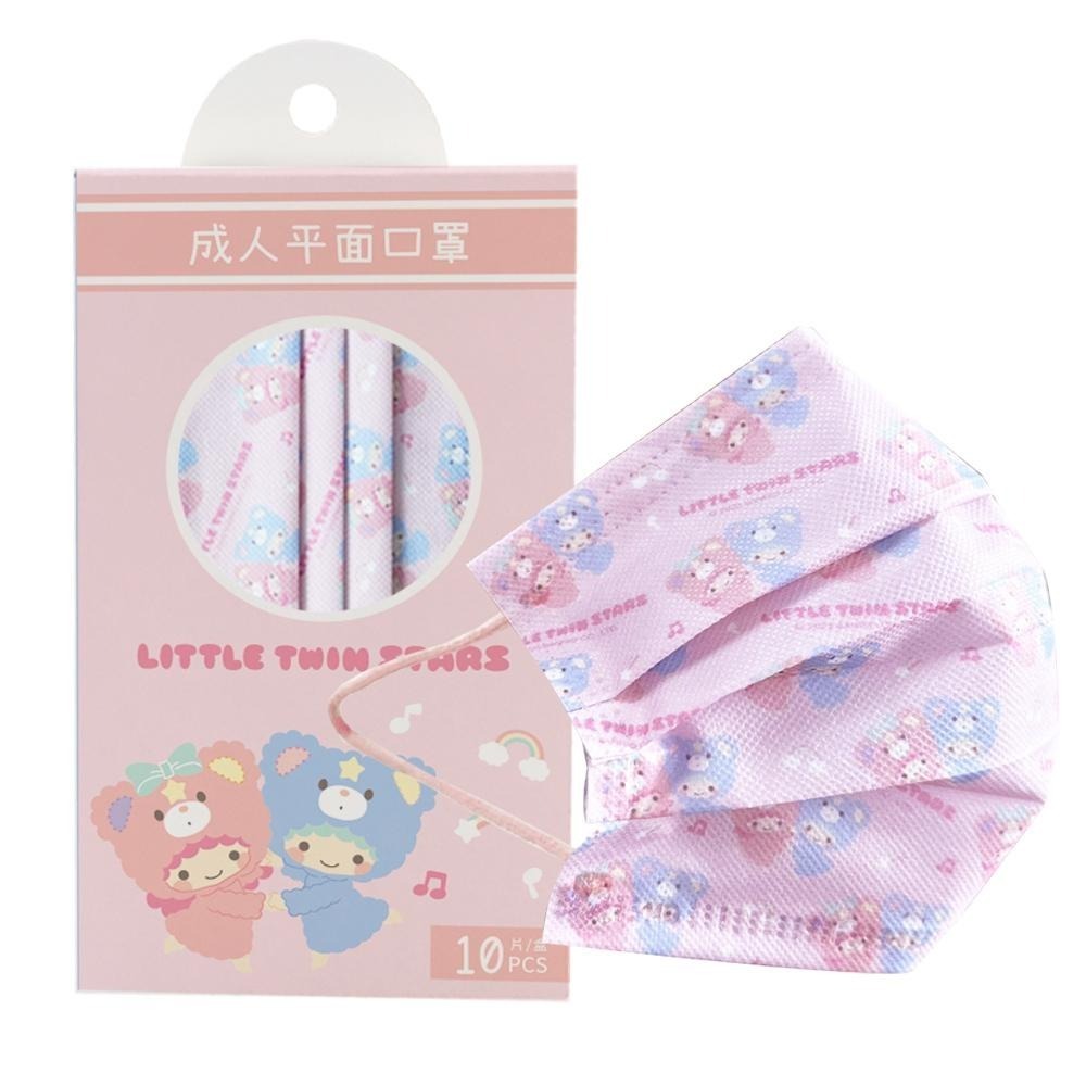 三麗鷗 Sanrio 玩偶系列 醫療口罩 醫用口罩 台灣製造 成人口罩 (10入/盒)【5ip8】玩偶雙星仙子-細節圖2