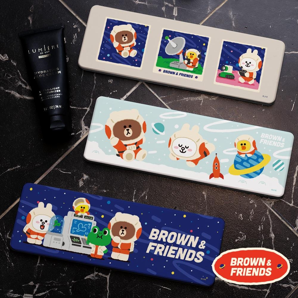 LINE FRIENDS 熊大外太空系列 軟式珪藻土吸水洗漱墊 硅藻土 瀝水 浴室收納 防潮 【5ip8】-細節圖3