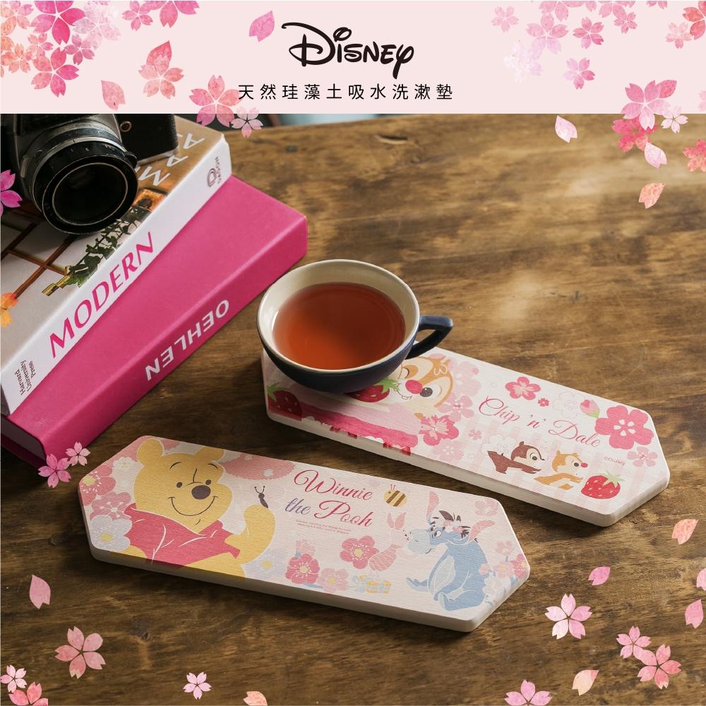 迪士尼 Disney 櫻花季 造型珪藻土洗漱墊24x8 奇奇蒂蒂 維尼 防潮 杯墊 硅藻土牙刷架【5ip8】DN0287-細節圖3