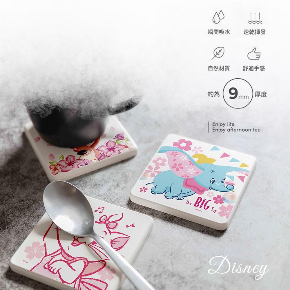 迪士尼 Disney 櫻花季 硬式珪藻土杯墊 (兩入組) 奇奇蒂蒂 小飛象 斑比 瑪麗貓【5ip8】DN0176-細節圖7