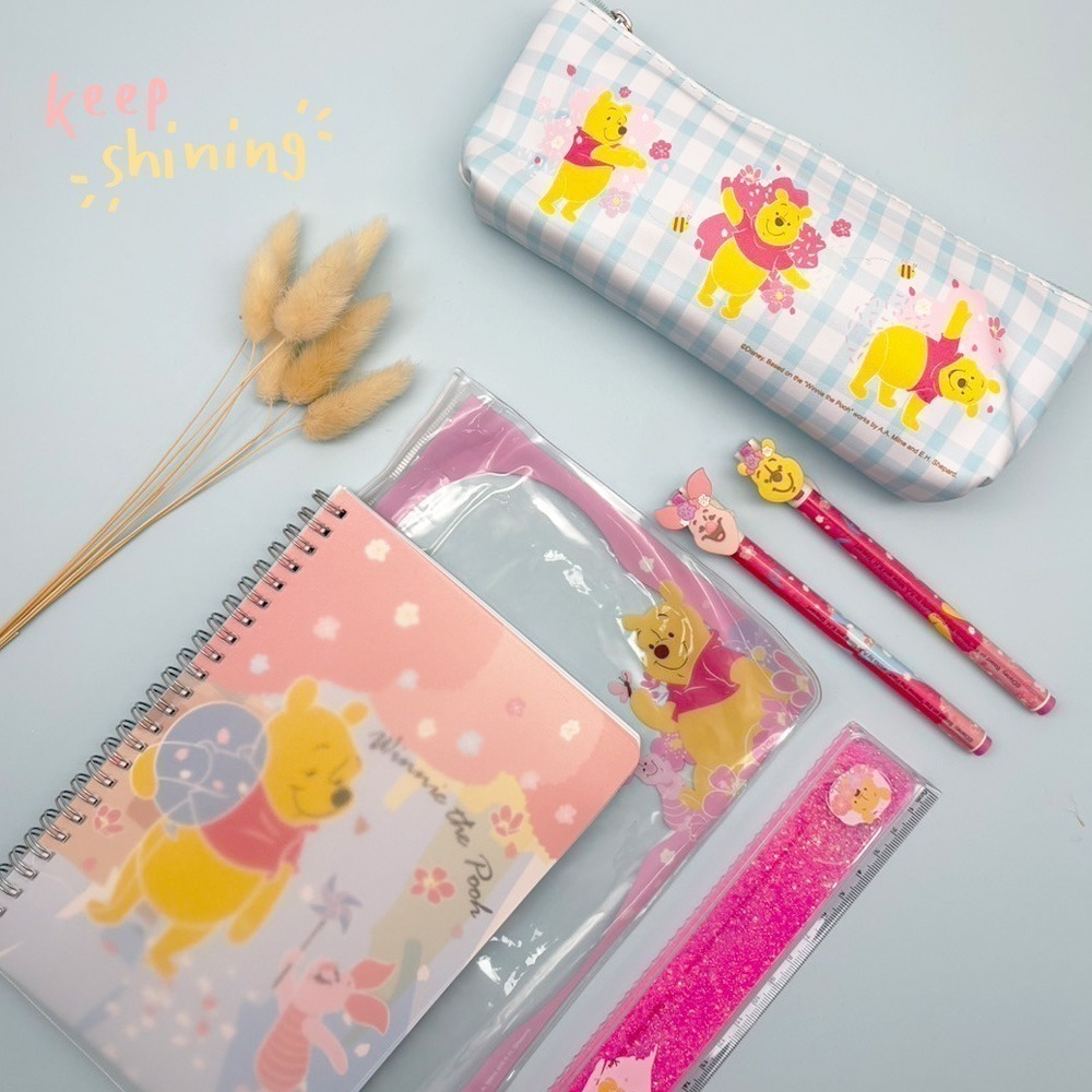 【7-ELEVEN門市團購】迪士尼 - 櫻花系列 袋裝文具組 | 線圈筆記本 尺 資料袋 原子筆 筆記本【5ip8】-細節圖3