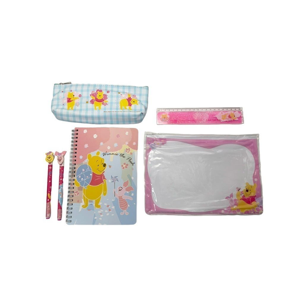 【7-ELEVEN門市團購】迪士尼 - 櫻花系列 袋裝文具組 | 線圈筆記本 尺 資料袋 原子筆 筆記本【5ip8】-規格圖11