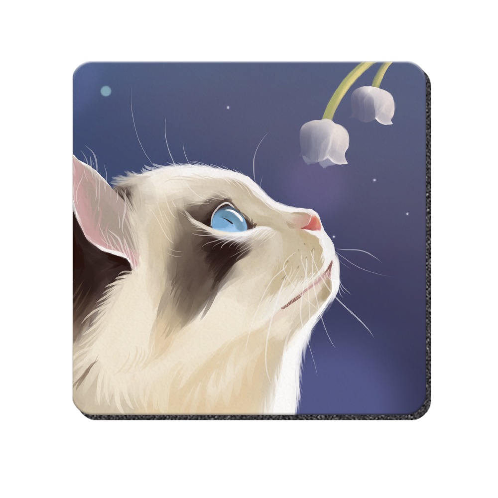 台灣製造 插畫萌貓軟式珪藻土吸水杯墊 10*10*0.5 防潮 硅藻土 防滑墊 隔熱墊【5ip8】FM4108-細節圖9