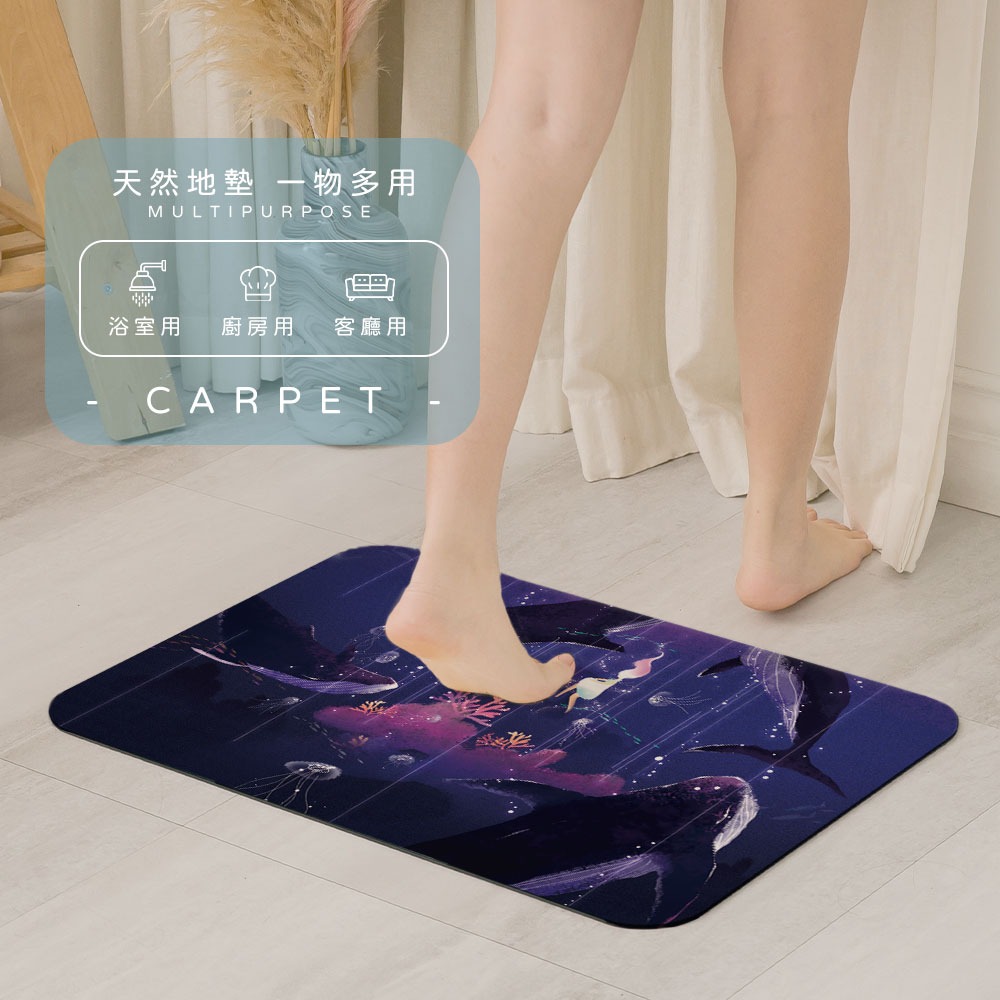 台灣製造 夢幻風軟式珪藻土地墊 60*40地墊 防潮 腳踏墊 硅藻土 吸水墊踏墊 吸水墊 【5ip8】FM4100-細節圖6