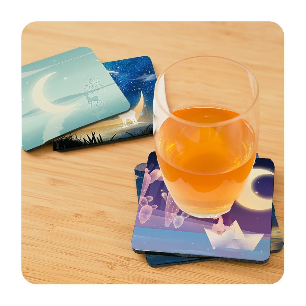 台灣製造 月亮軟式珪藻土吸水杯墊 10*10*0.5 防潮 硅藻土 防滑墊 隔熱墊【5ip8】FM4102-細節圖3