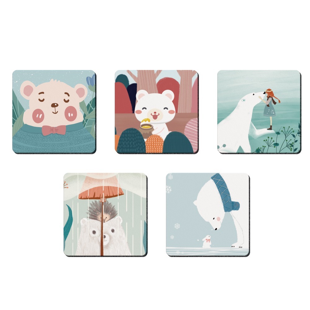 台灣製造熊熊軟式珪藻土吸水杯墊 10*10*0.5 防潮 硅藻土 防滑墊 隔熱墊【5ip8】FM4102-細節圖3