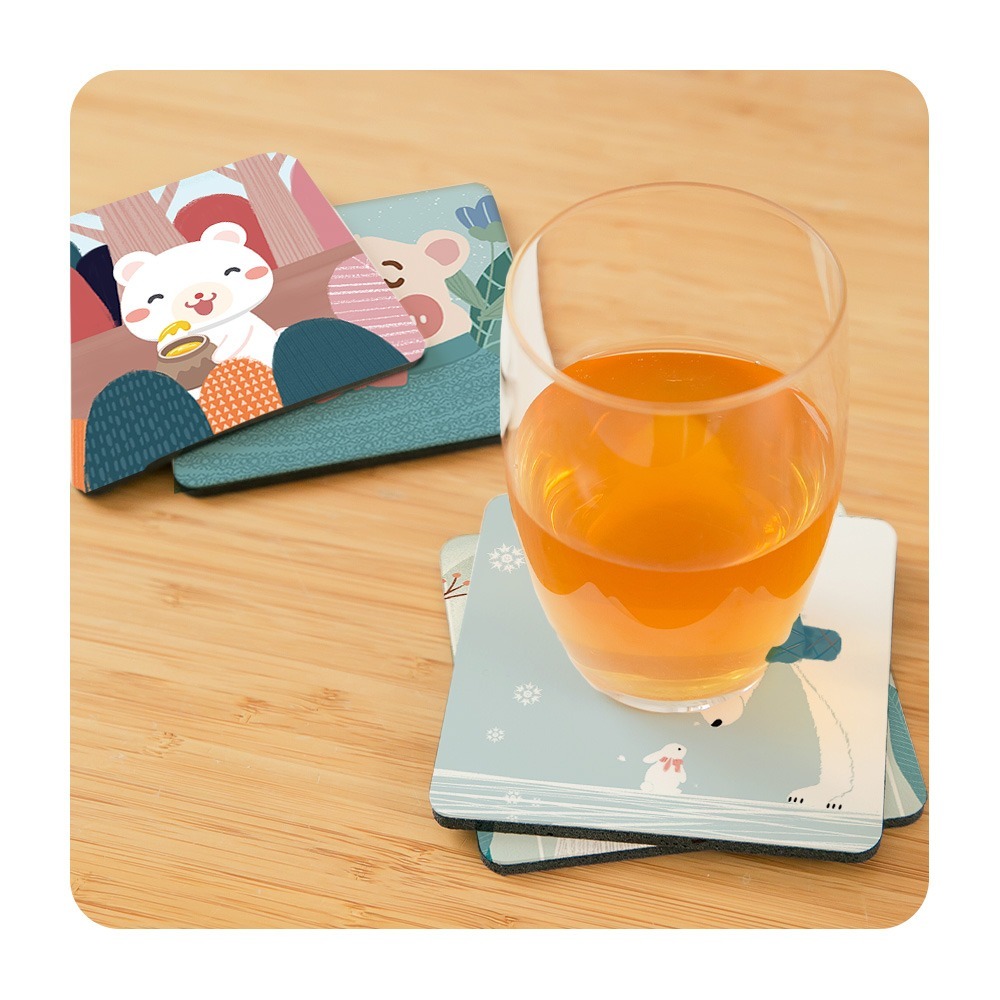 台灣製造熊熊軟式珪藻土吸水杯墊 10*10*0.5 防潮 硅藻土 防滑墊 隔熱墊【5ip8】FM4102-細節圖5