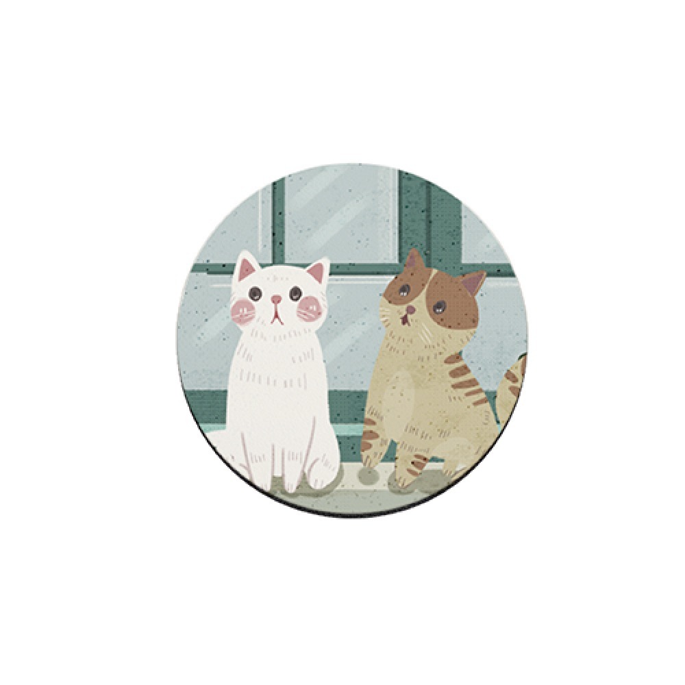 台灣製造 插畫貓咪軟式珪藻土吸水杯墊 10*10*0.5 防潮 硅藻土 防滑墊 隔熱墊【5ip8】FM4106-規格圖8