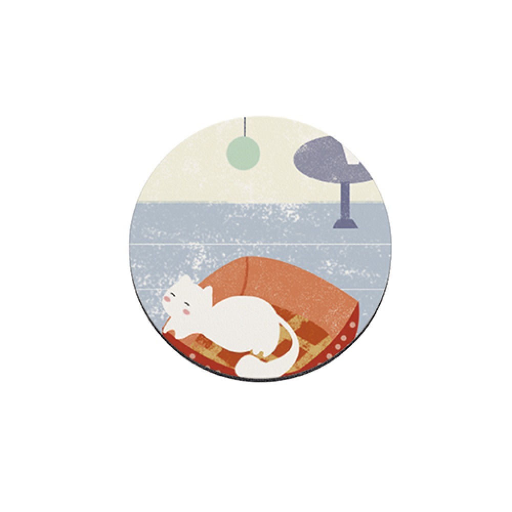 台灣製造 插畫貓咪軟式珪藻土吸水杯墊 10*10*0.5 防潮 硅藻土 防滑墊 隔熱墊【5ip8】FM4106-規格圖8