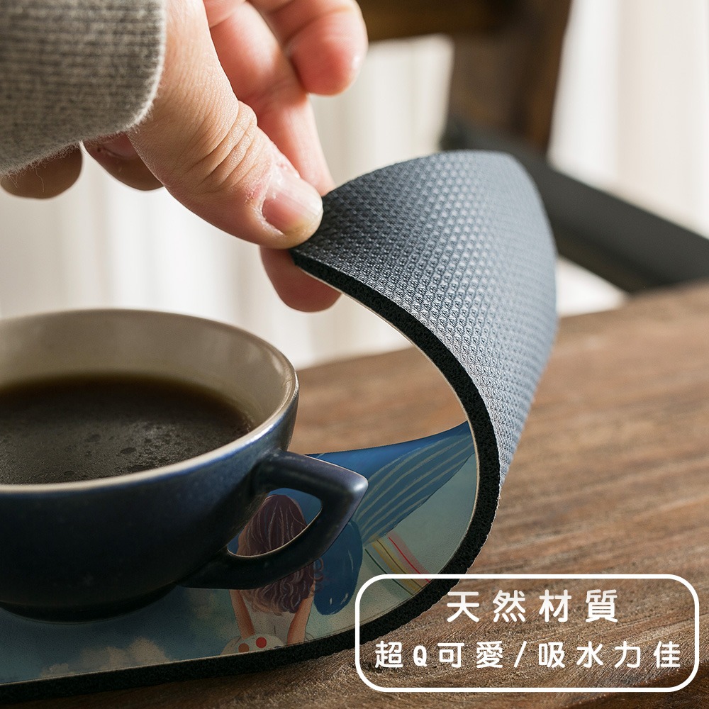 台灣製造 藍色系列軟式珪藻土洗漱墊 24*8*0.5  防潮 杯墊 瀝水 吸水墊 浴室收納 【5ip8】FM4107-細節圖4