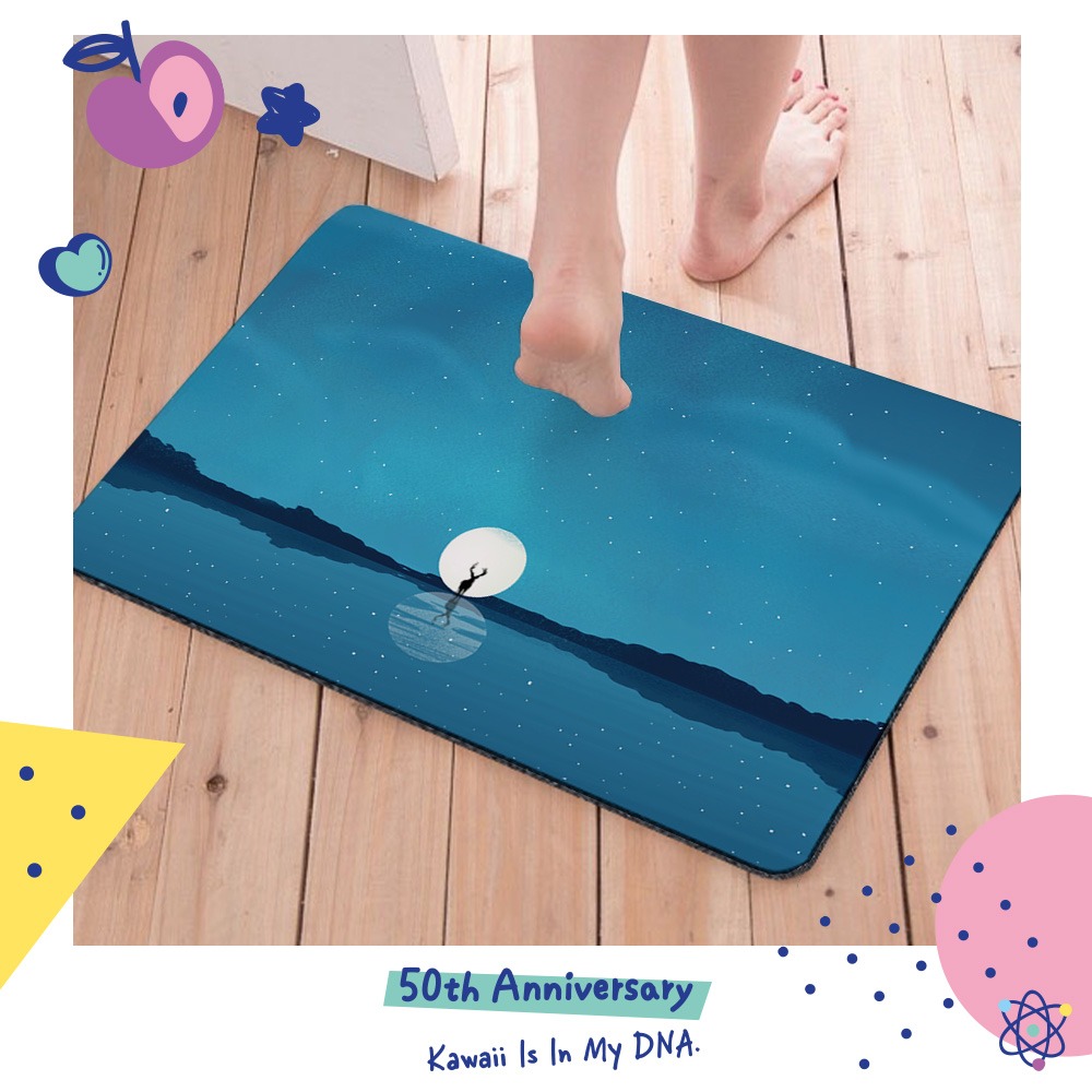 台灣製造 月亮軟式珪藻土地墊 60*40地墊 防潮 腳踏墊 硅藻土 吸水墊踏墊 吸水墊 【5ip8】FM4103-細節圖3