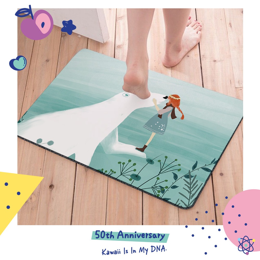 台灣製造 熊熊軟式珪藻土地墊 60*40地墊 防潮 腳踏墊 硅藻土 吸水墊踏墊 吸水墊 【5ip8】FM4100-細節圖3