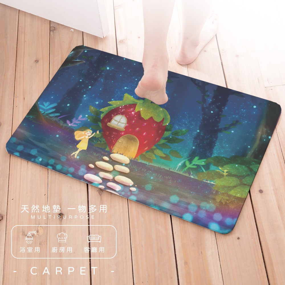 台灣製造 藍色系列軟式珪藻土地墊 60*40地墊 防潮 腳踏墊 硅藻土 吸水墊踏墊 吸水墊 【5ip8】FM4105-細節圖6