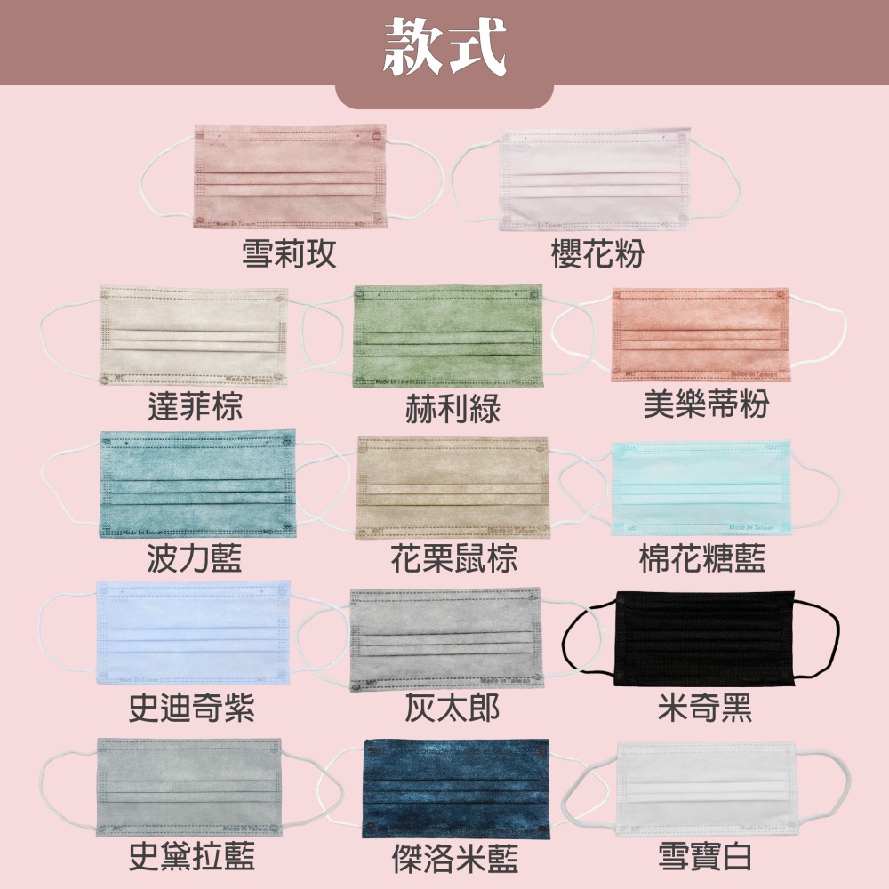 水舞 成人平面滿版醫用口罩(50入/盒) x6盒 I 多款顏色可選 台灣製造 MIT 口罩 醫療級-細節圖6