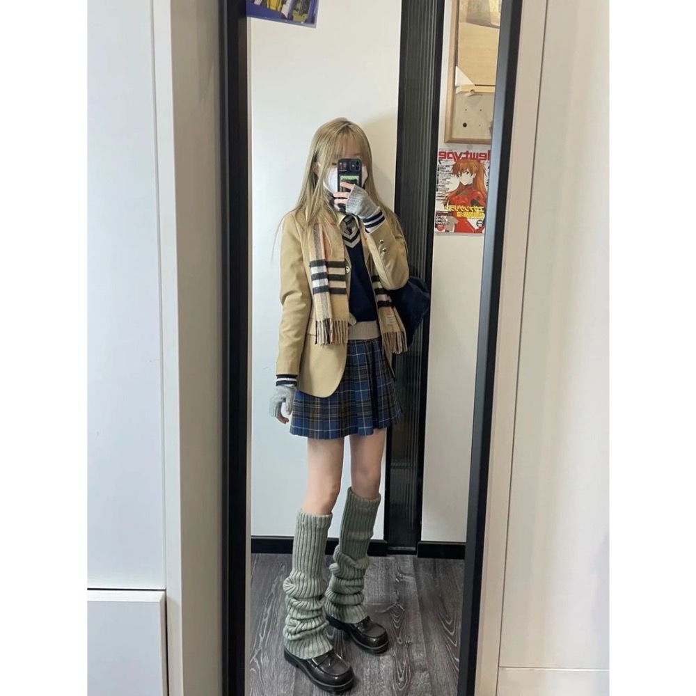 針織堆堆襪 堆堆襪 長襪 日系Jk襪 泡泡襪 中筒襪 襪套 原宿風  小腿襪 中筒襪 辣妹襪-細節圖2