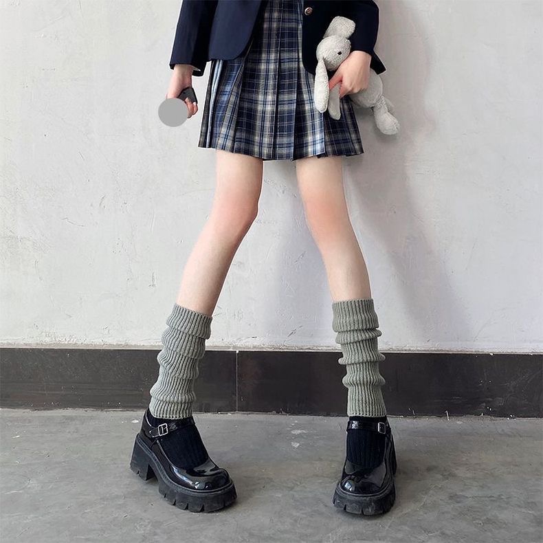 針織堆堆襪 堆堆襪 長襪 日系Jk襪 泡泡襪 中筒襪 襪套 原宿風  小腿襪 中筒襪 辣妹襪-細節圖4