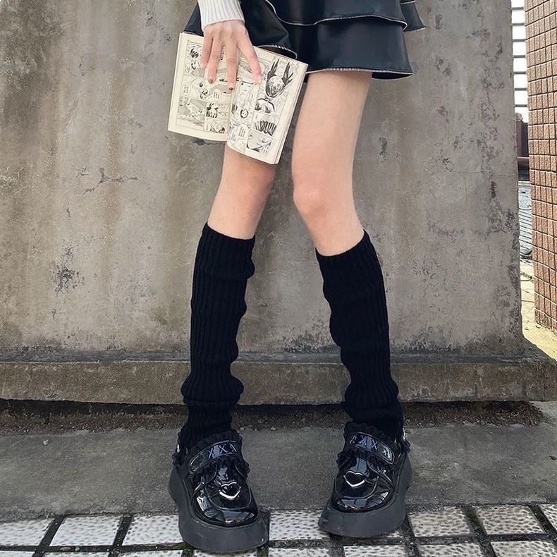 針織堆堆襪 堆堆襪 長襪 日系Jk襪 泡泡襪 中筒襪 襪套 原宿風  小腿襪 中筒襪 辣妹襪-細節圖5