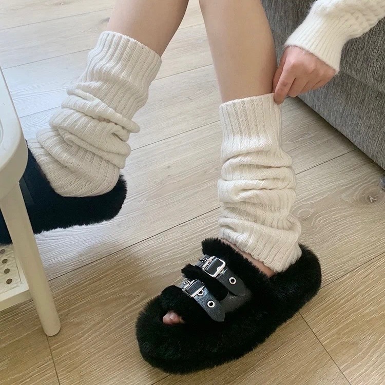 針織堆堆襪 堆堆襪 長襪 日系Jk襪 泡泡襪 中筒襪 襪套 原宿風  小腿襪 中筒襪 辣妹襪-細節圖11