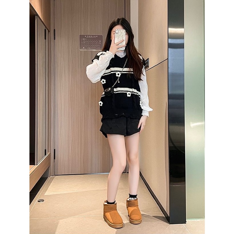 大尺碼雪靴［36-44］雪靴 雪地靴 厚底靴 棉靴 刷毛靴 加絨靴 加厚 保暖靴 短靴 踝靴 女靴-細節圖9