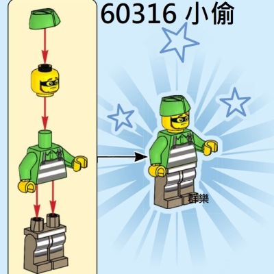 【群樂】LEGO 60316 人偶 小偷