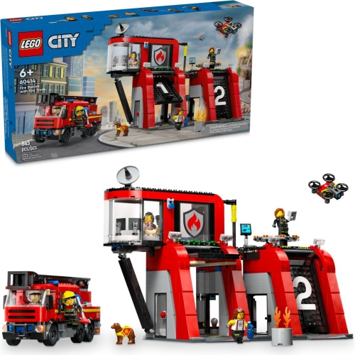 可刷卡 【群樂】建議選郵寄 盒組 LEGO 60414 City-消防局和消防車