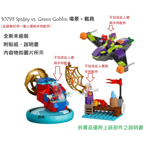 【群樂】LEGO 10793 拆賣 Spidey vs. Green Goblin 場景 + 載具