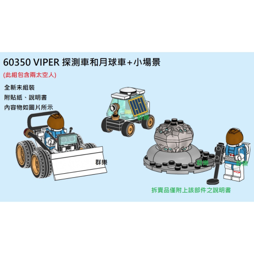 【群樂】LEGO 60350 拆賣 VIPER 探測車和月球車+小場景 現貨不用等
