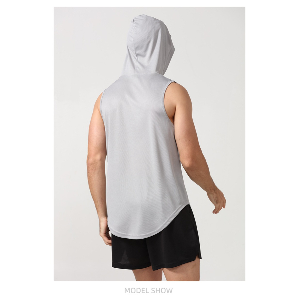 運動無袖連帽背心-細節圖5