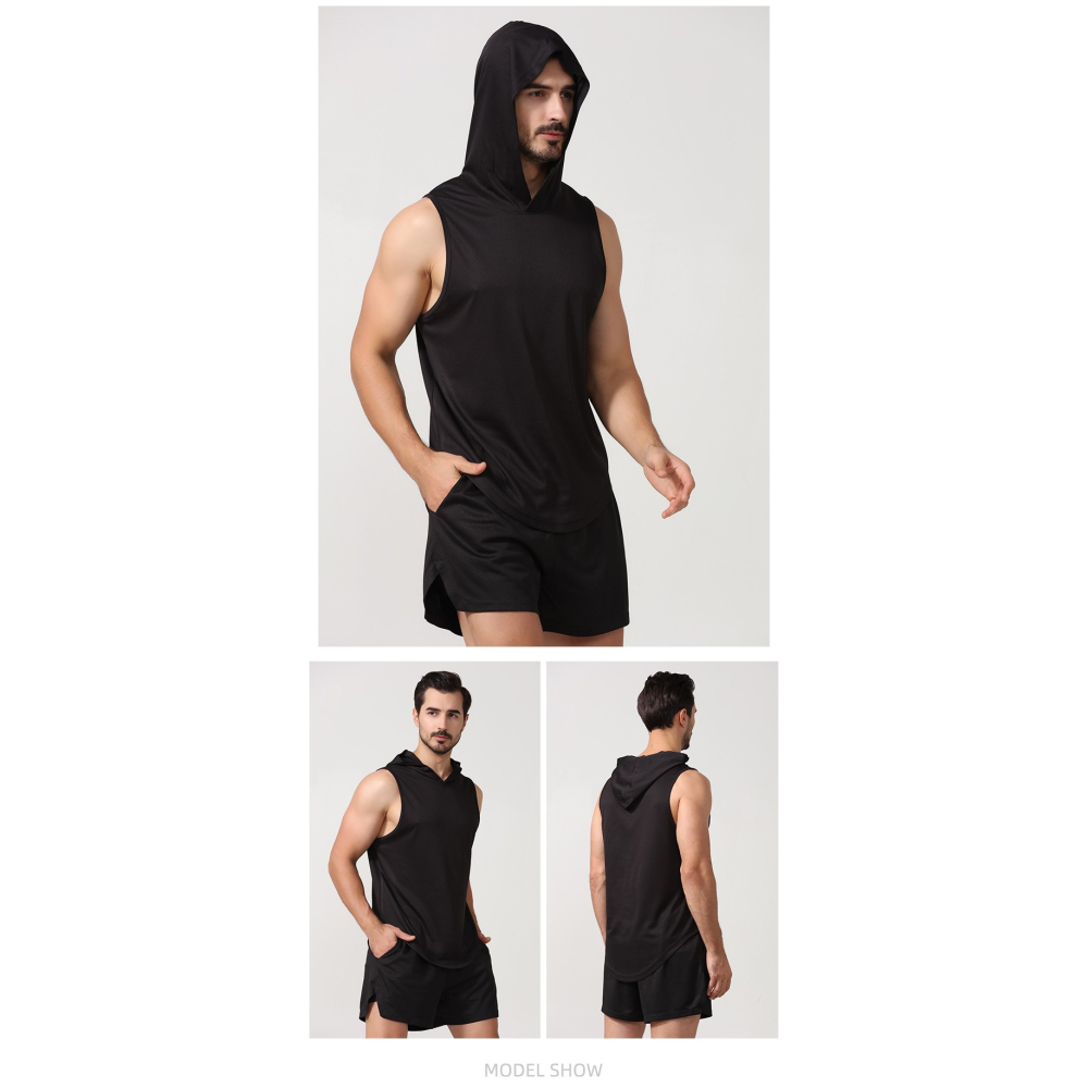 運動無袖連帽背心-細節圖6
