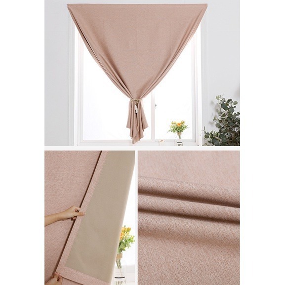 台灣現貨🇹🇼 魔鬼氈窗簾 冷氣窗窗簾 100%全遮光棉麻窗簾 80*60 重工四周包邊 厚磅加厚 黏貼式窗簾 免打孔-規格圖10