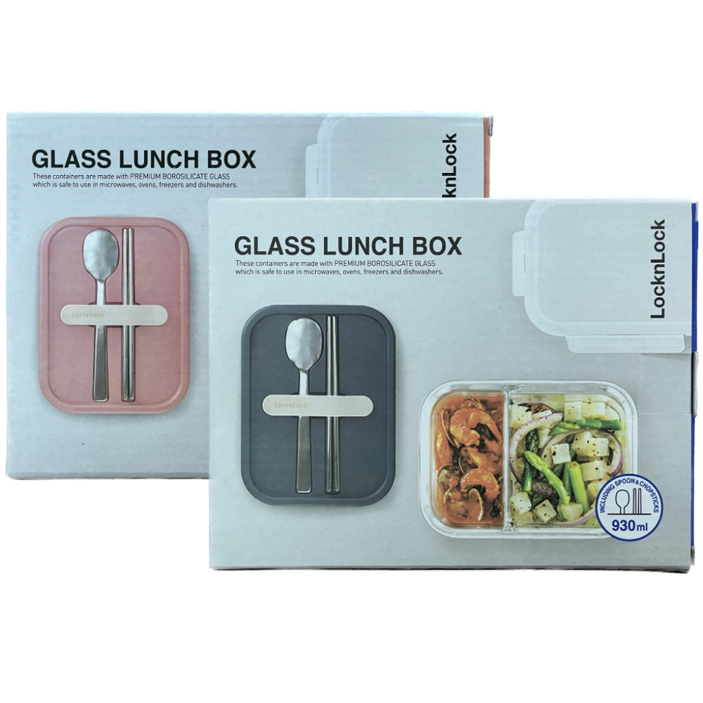 LOCK&amp;LOCK 樂扣樂扣 耐熱玻璃餐具便當盒 930ml 耐熱 玻璃 保鮮盒 微波 分隔 便當盒