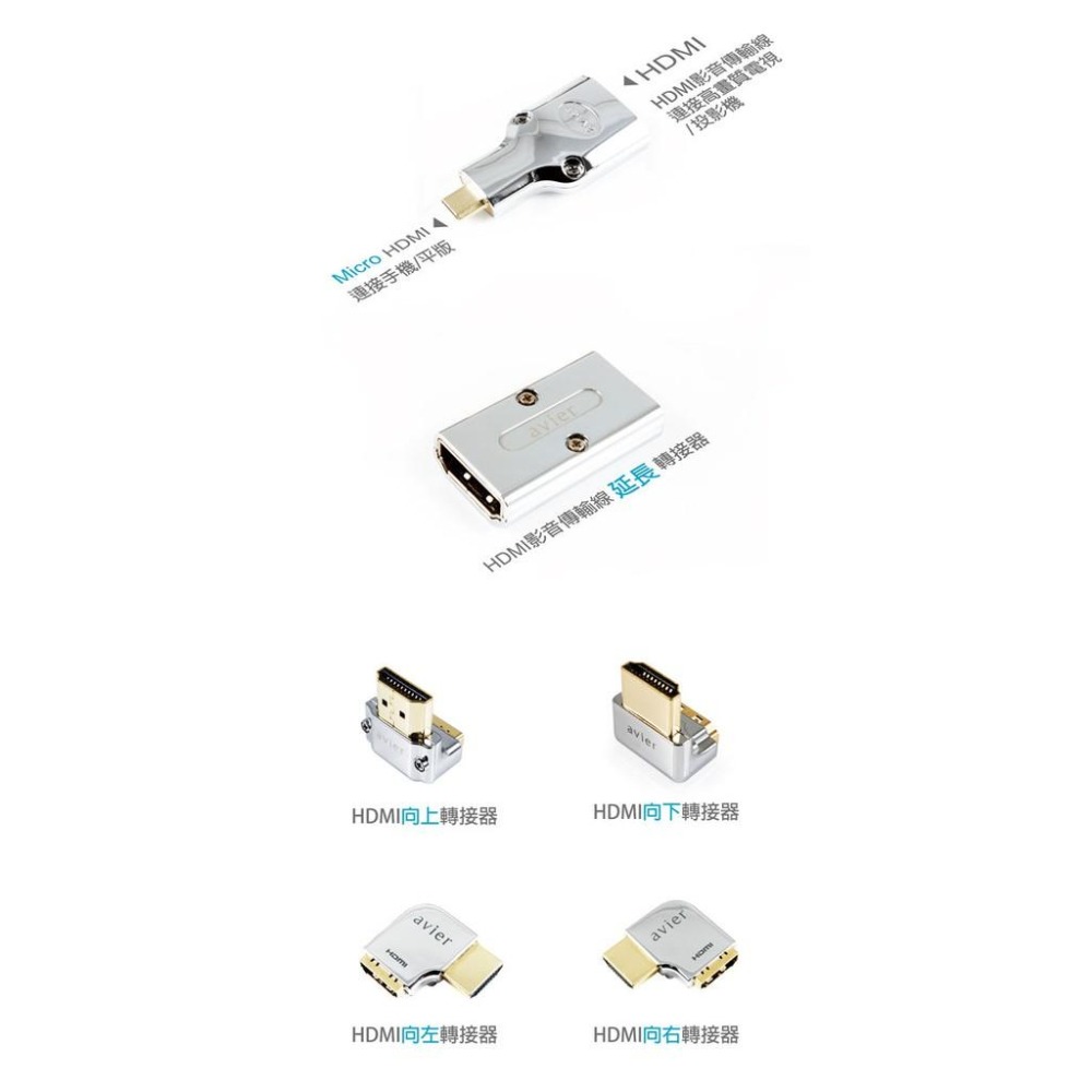 【Avier】1.4版 HDMI to Mini HDMI 轉接頭 Mini公 - A母 - 黑/銀-細節圖4